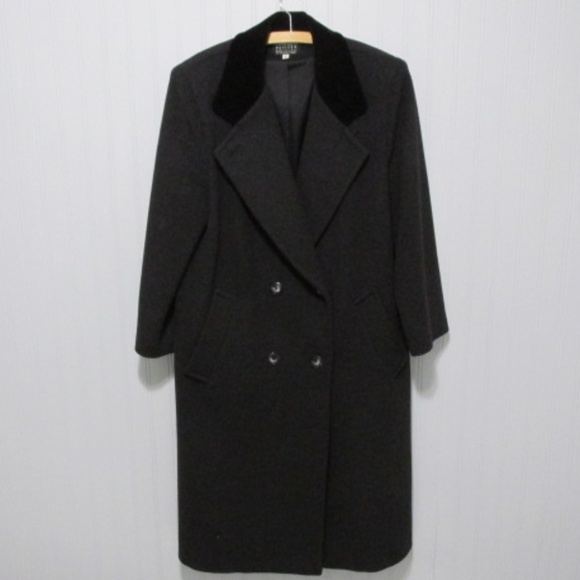 Vintage Karen Double-Breasted Wool Cashmere Blend Button Up Coat, Size 12 - Picture 1 of 8